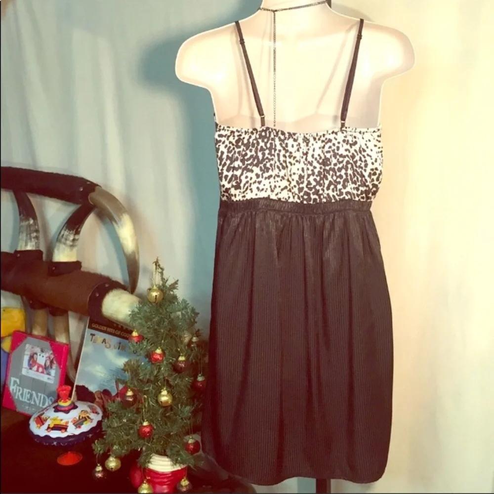 Vintage Everly USA animal print PINUP Sexy spaghetti strap slip dance dress L - Picture 3 of 8